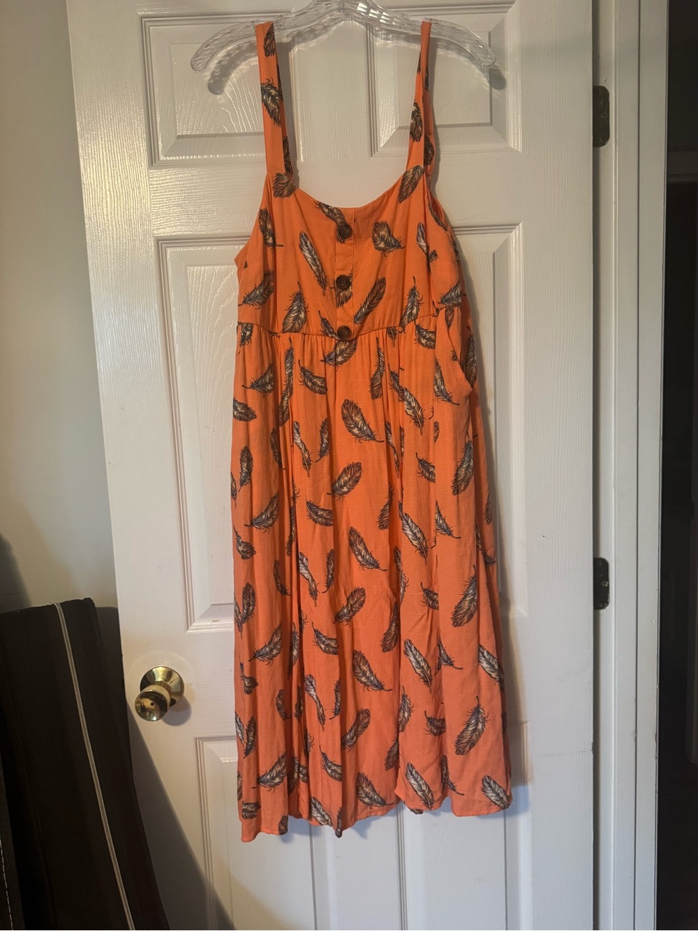torrid Orange Feather-Print Midi Sundress